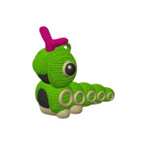 Knitted Caterpie Backpack Charm, Knitted Caterpie Keychain